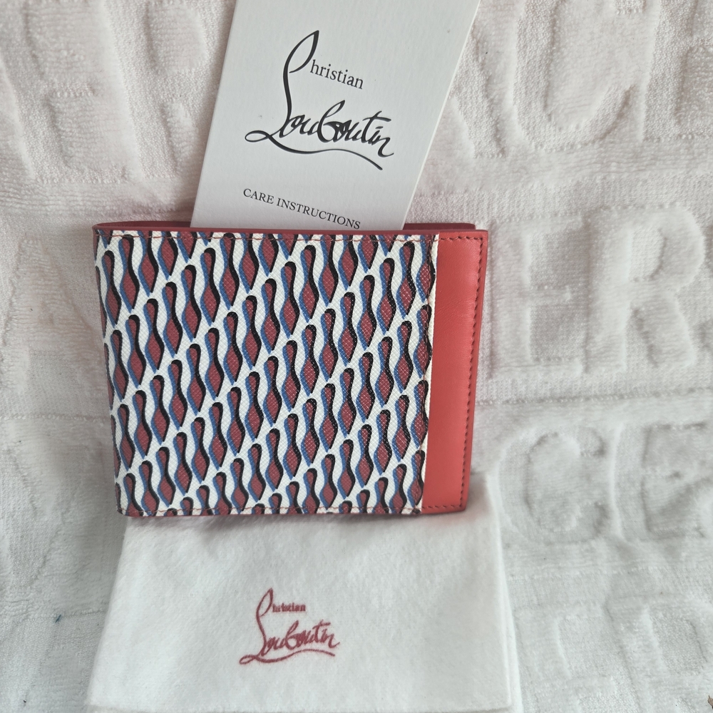 Christian Louboutin Red and White Card Holder